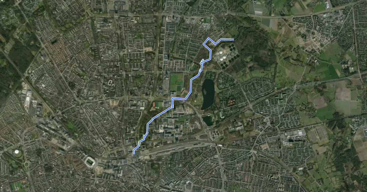 Маршрут Brabants Vennenpad - Aanlooproute Eindhoven Dommel на спутниковом снимке