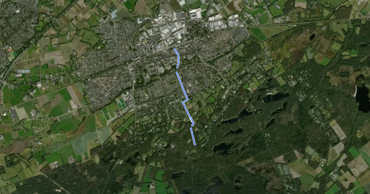Маршрут Brabants Vennenpad - Aanlooproute Oisterwijk на спутниковом снимке