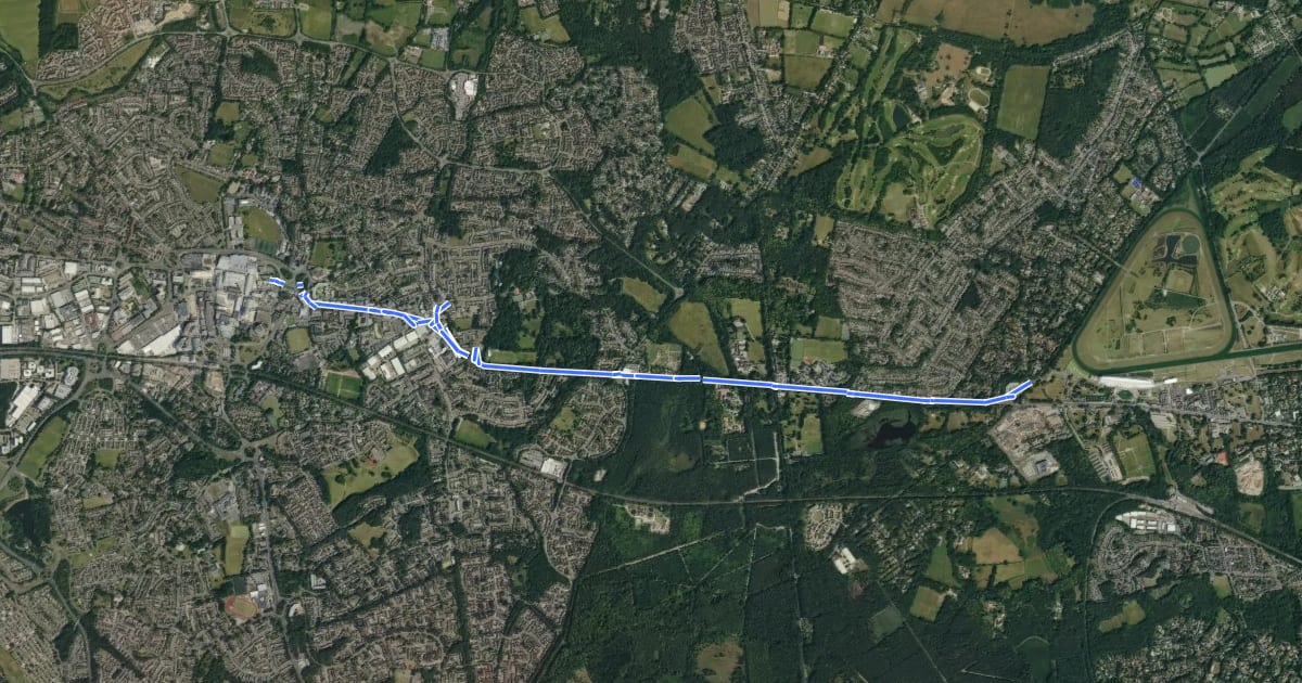 Маршрут Bracknell Forest Green Route на спутниковом снимке