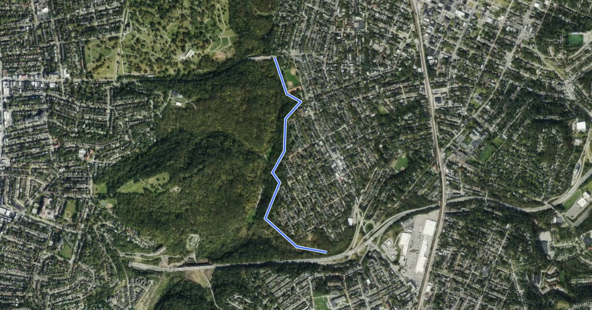 Маршрут Braddock Trail на спутниковом снимке