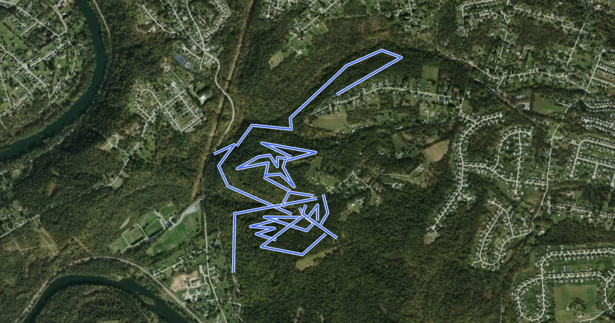 Маршрут Braddock Trail Park Hiking на спутниковом снимке