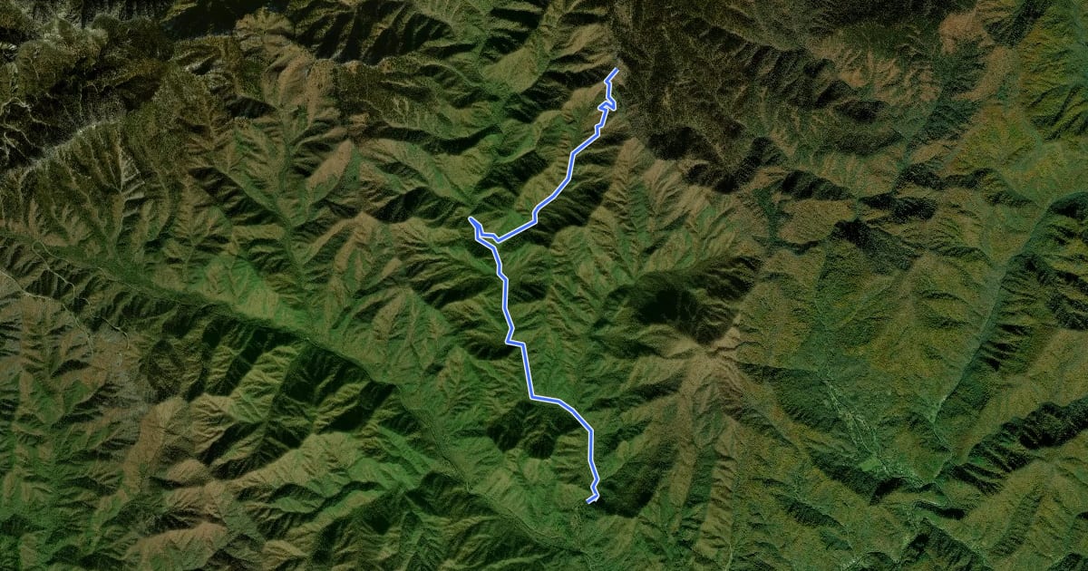 Маршрут Bradley Fork Trail на спутниковом снимке
