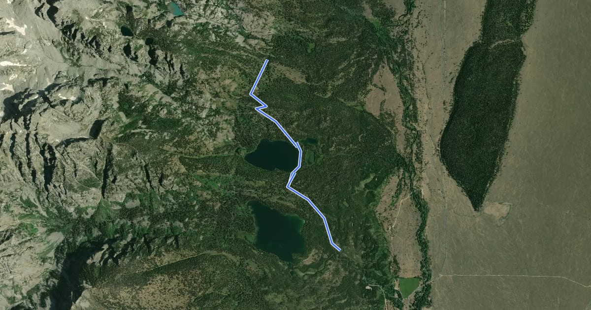 Маршрут Bradley Lake Trail на спутниковом снимке