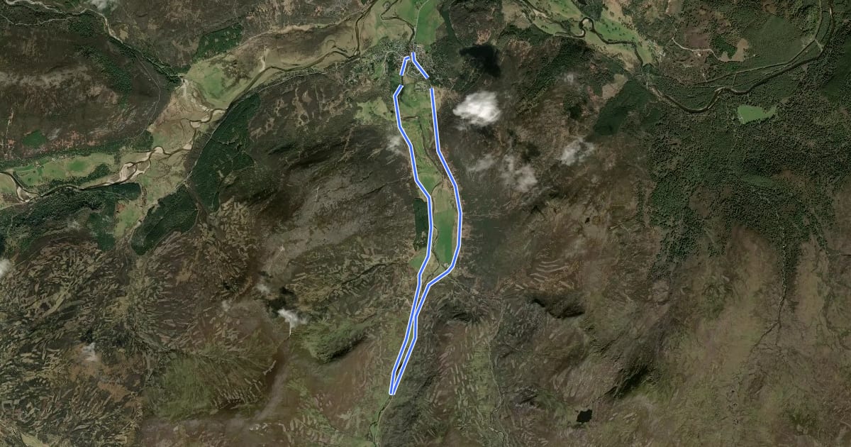 Маршрут Braemar & Glen Clunie на спутниковом снимке