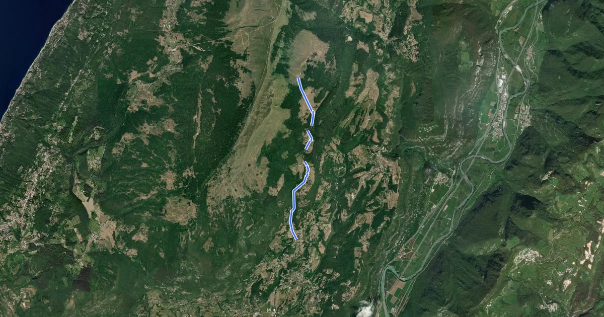 Маршрут Braga - Malga Valfredda на спутниковом снимке