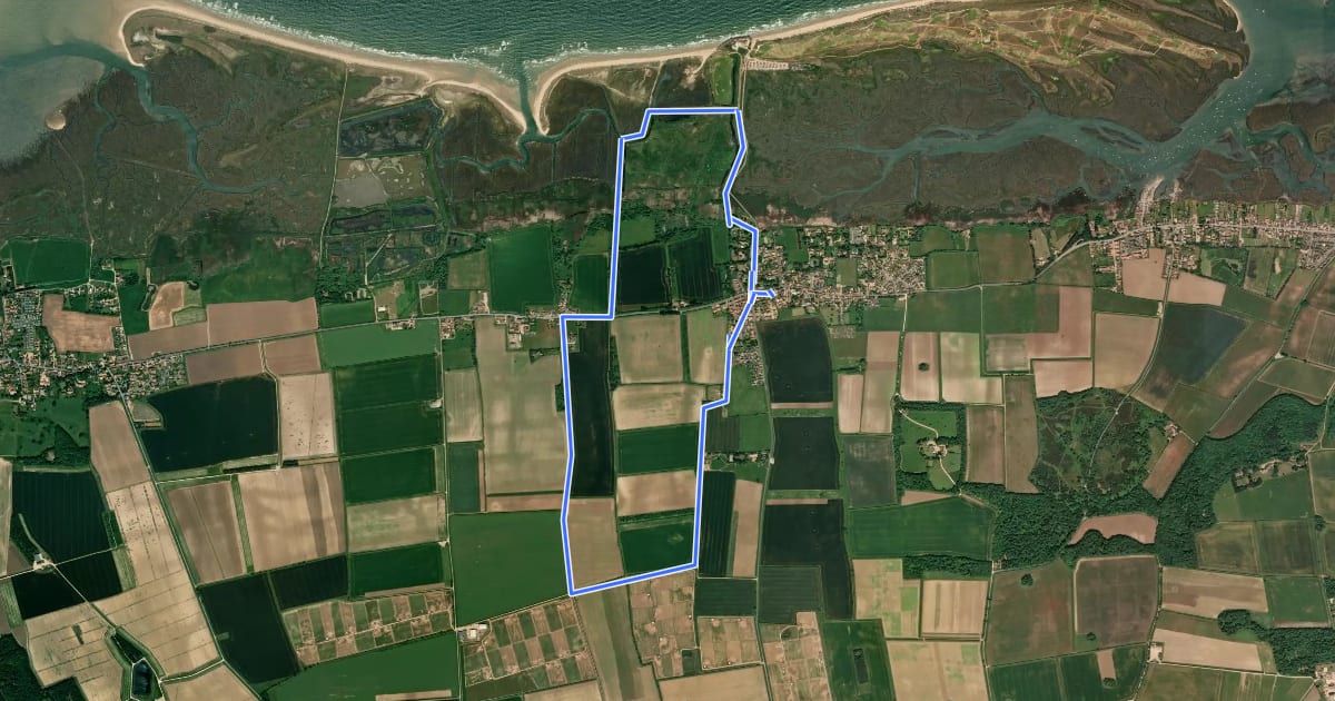 Маршрут Brancaster Circular Walk на спутниковом снимке