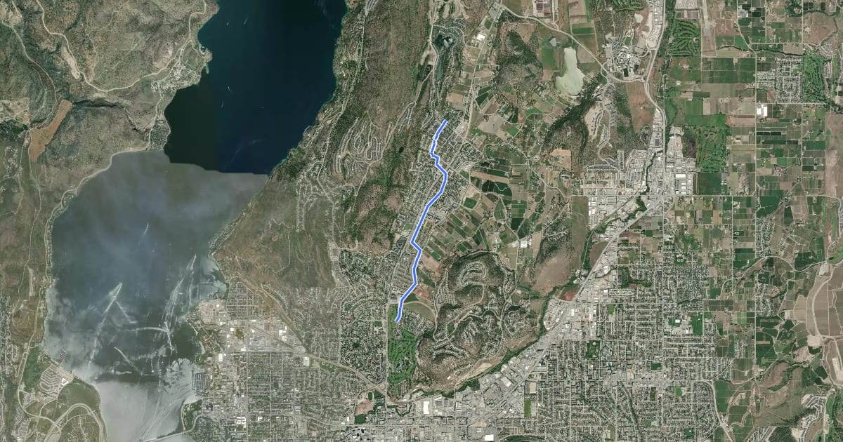 Маршрут Brandt's Creek Linear Trail на спутниковом снимке