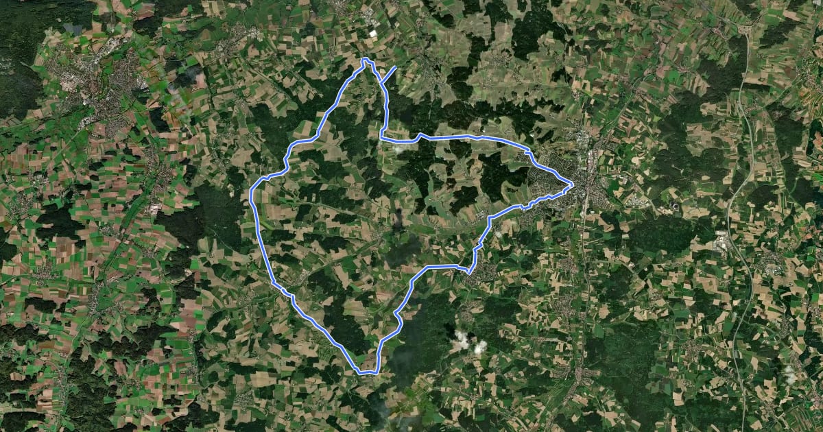 Маршрут Brauereitour Süd на спутниковом снимке