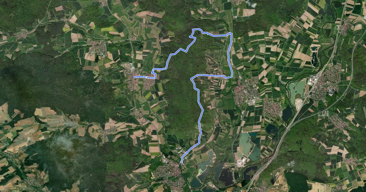 Маршрут Brauersteig на спутниковом снимке