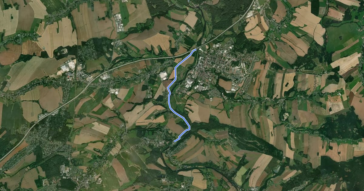 Маршрут Braunsdorf - Frankenberg, Zschopautalweg links der Zschopau на спутниковом снимке