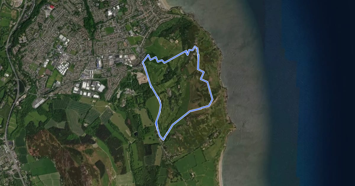 Маршрут Bray Head Loop на спутниковом снимке