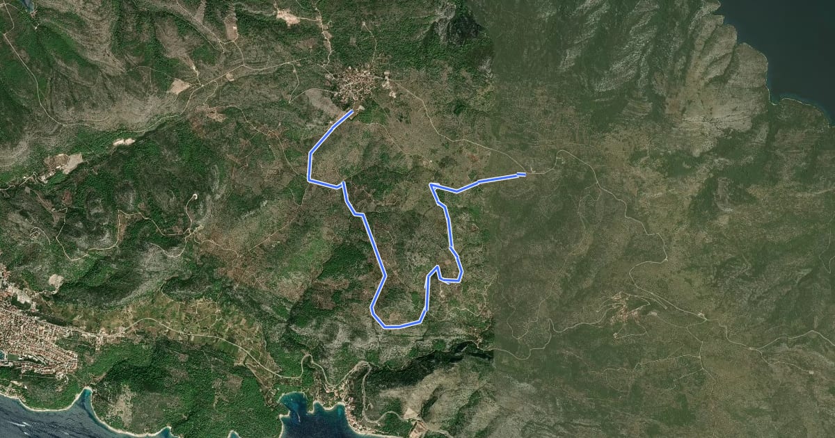 Маршрут Brdsko biciklistička ruta "Put maslina" на спутниковом снимке