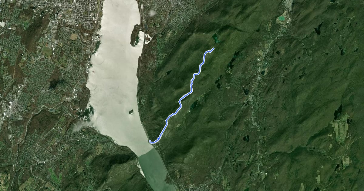 Маршрут Breakneck Ridge Trail (White) на спутниковом снимке
