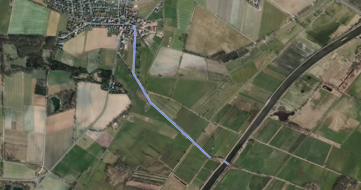 Маршрут Brechtorf (09) - Mittellandkanal Politz (07) на спутниковом снимке