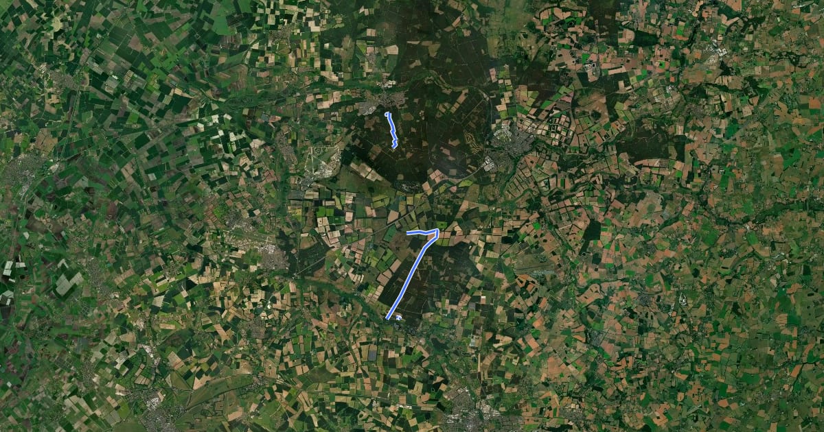 Маршрут Brecks Trail на спутниковом снимке