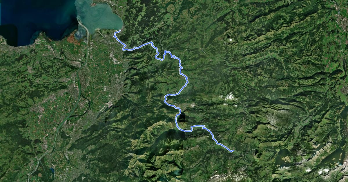 Маршрут Bregenzerwald Route на спутниковом снимке