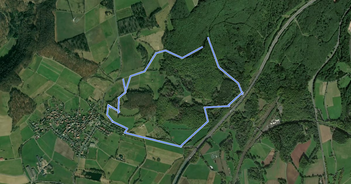 Маршрут Breitenbach Wanderweg BRB1 на спутниковом снимке