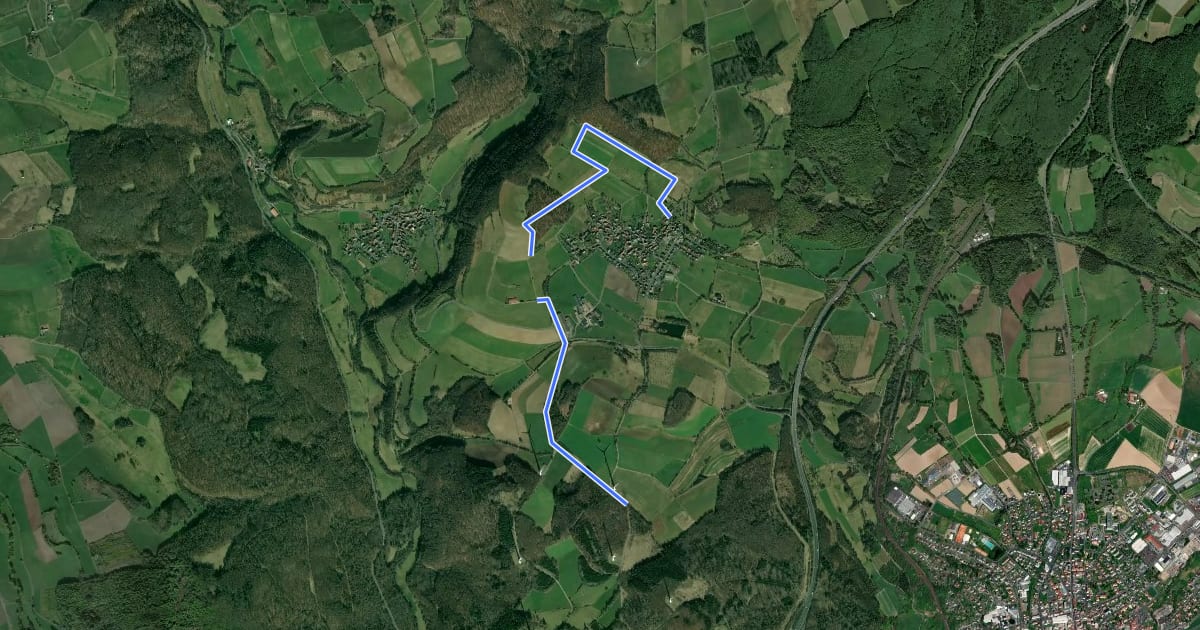 Маршрут Breitenbach Wanderweg BRB2 на спутниковом снимке