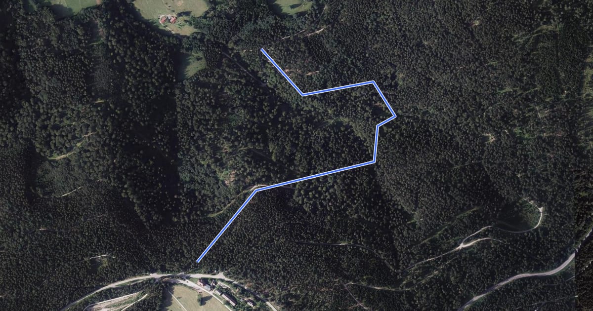Маршрут Breitenbrunnen - Stollenbachweg на спутниковом снимке