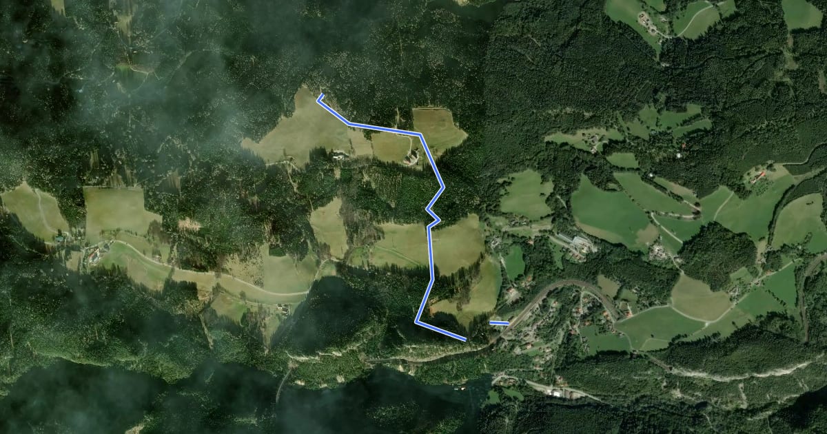 Маршрут Breitenstein - Kreuzberg - Speckbacherhütte на спутниковом снимке