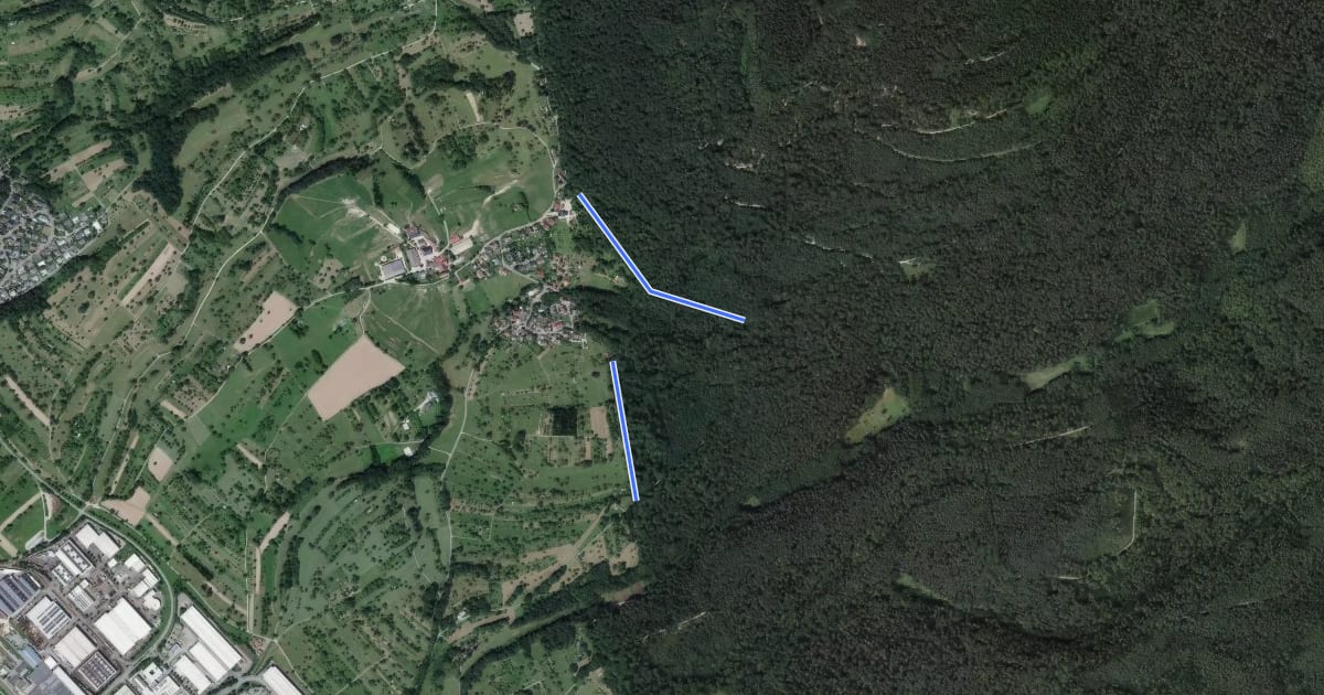 Маршрут Breitensteinweg - Winkel на спутниковом снимке