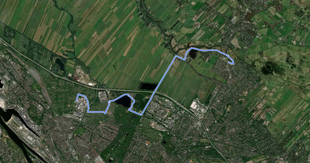 Маршрут Bremer Stadtrandweg на спутниковом снимке