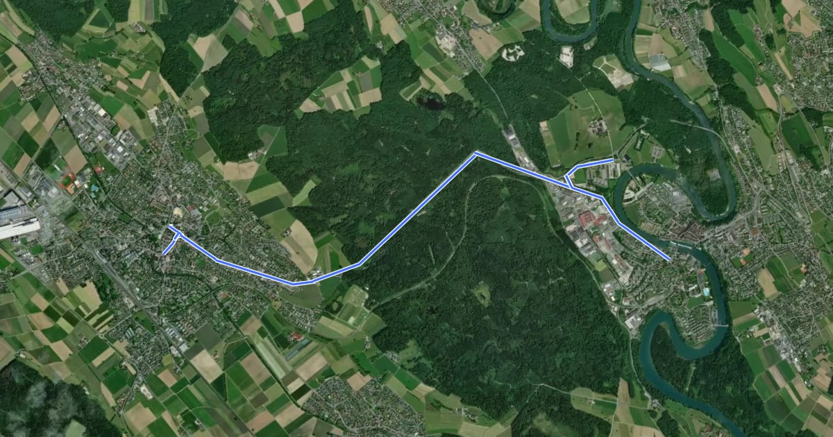 Маршрут Bremgarten-Wohlen на спутниковом снимке