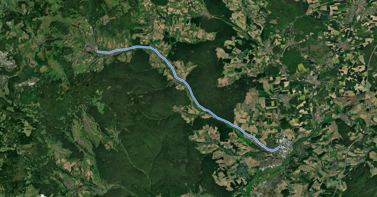 Маршрут Brendtal-Radweg на спутниковом снимке