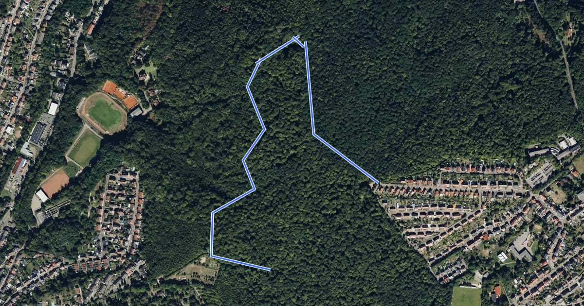 Маршрут Brennender Berg – Erlebnispfad Wald на спутниковом снимке