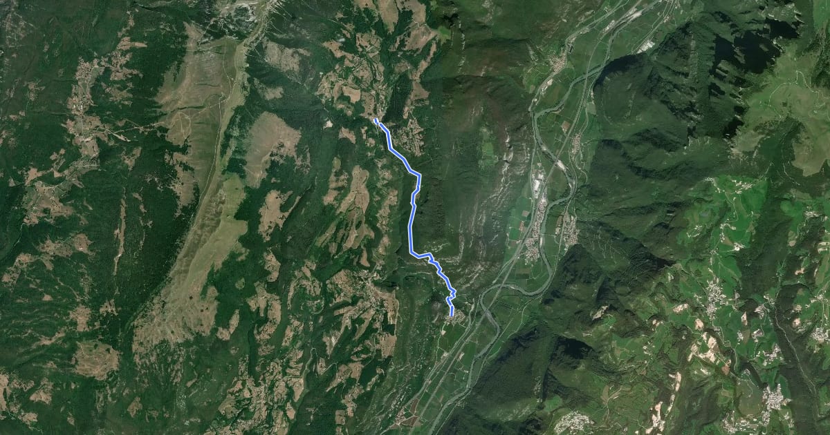 Маршрут Brentino - Ferrara di Monte Baldo на спутниковом снимке