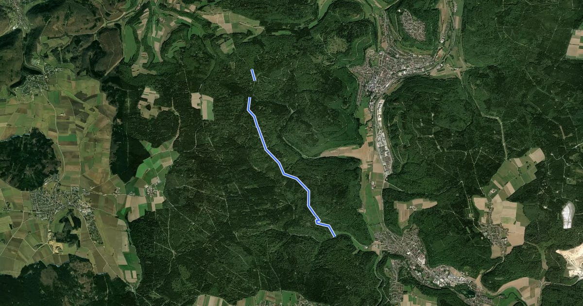 Маршрут Brenztal - Gnannenkopf - Tauchenweiler на спутниковом снимке