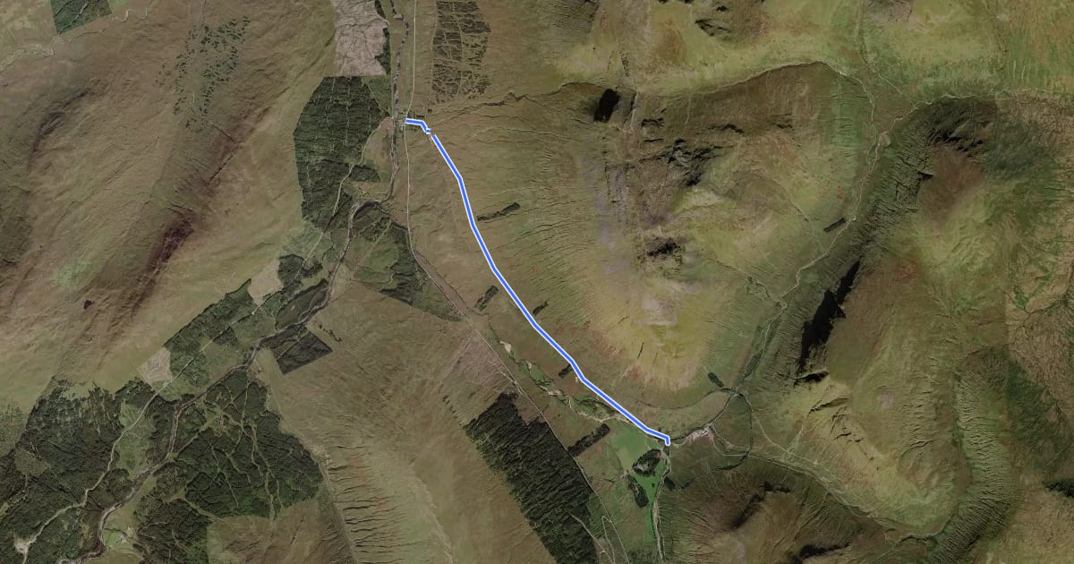 Маршрут Bridge of Orchy to Auch (On WHW) на спутниковом снимке