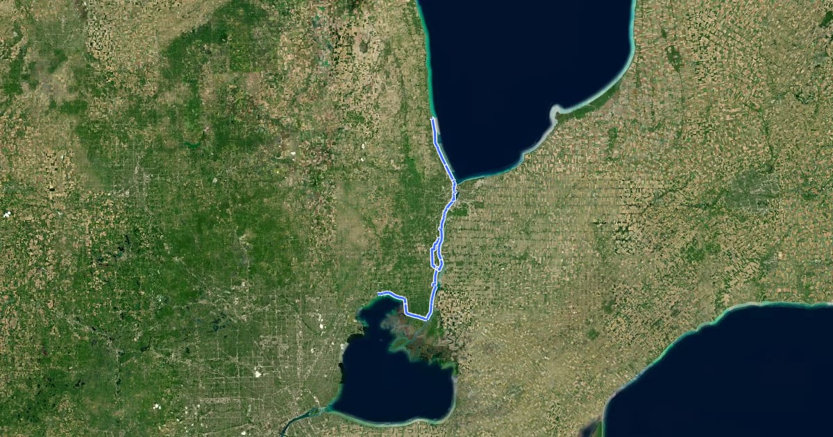 Маршрут Bridge to Bay Trail на спутниковом снимке