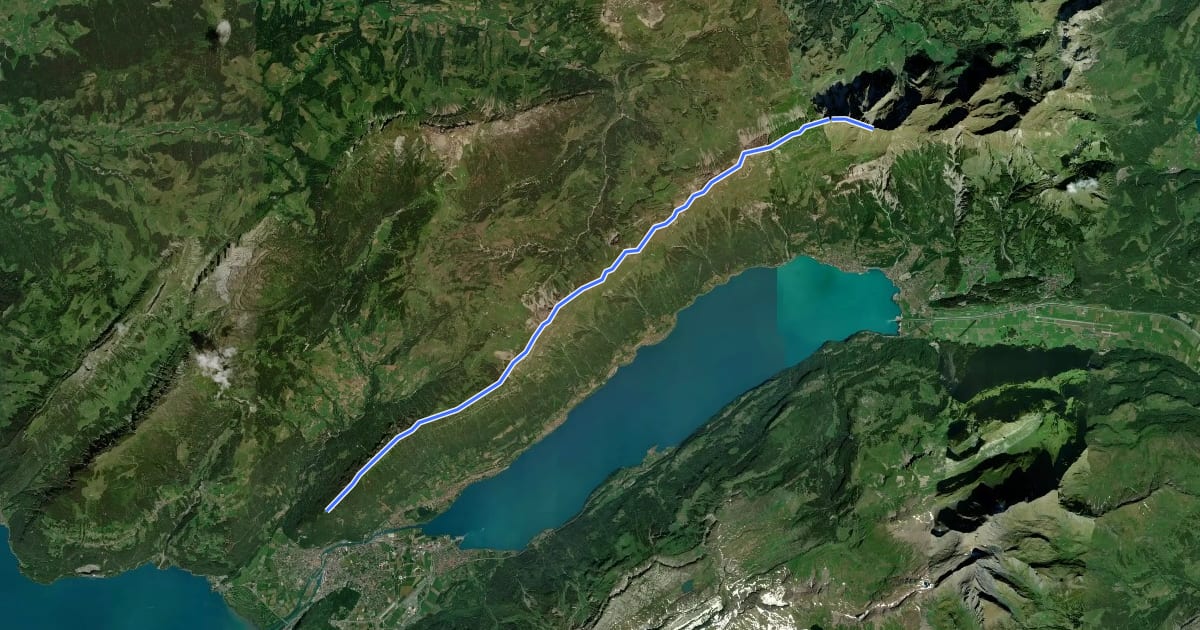 Маршрут Brienzergratweg на спутниковом снимке
