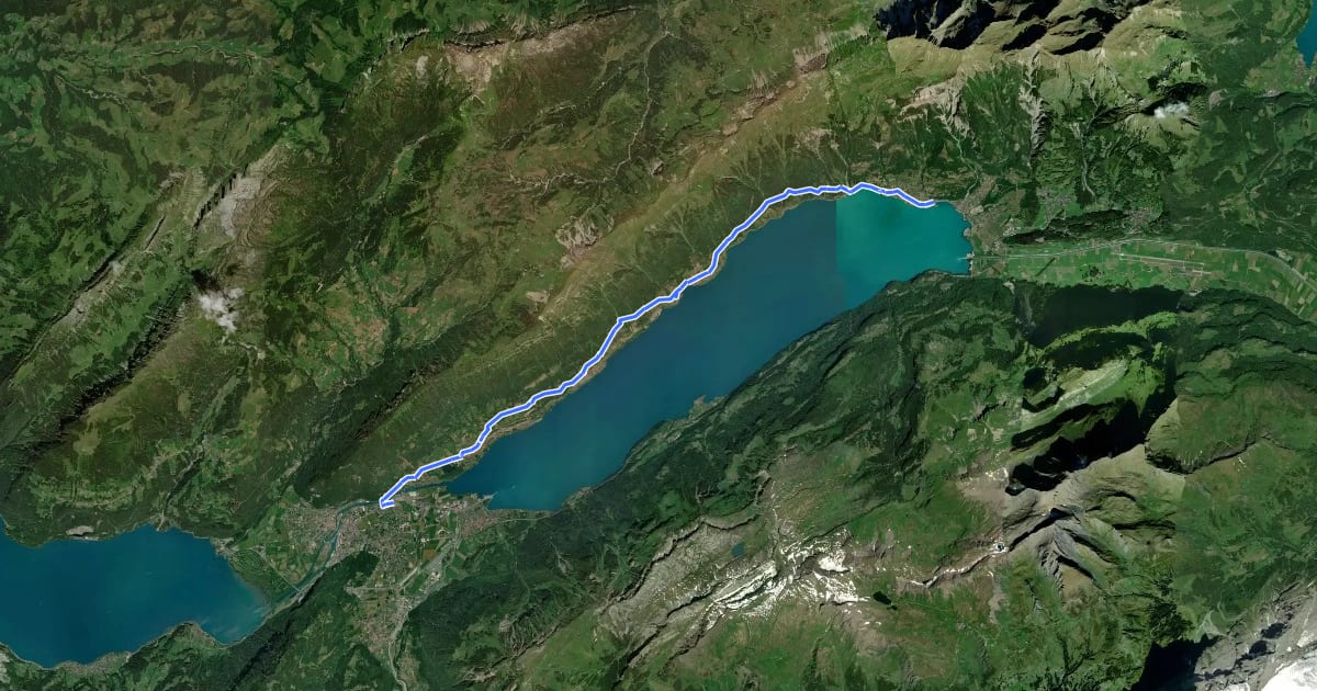 Маршрут Brienzersee Bike на спутниковом снимке