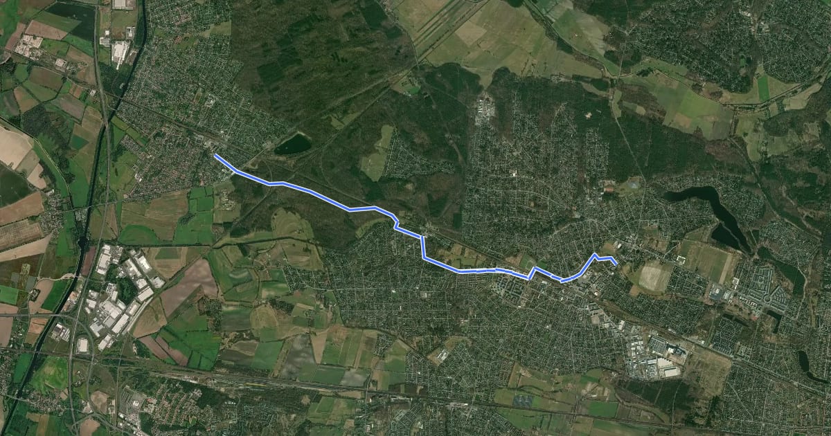 Маршрут Brieselang (60) - Falkensee (61) на спутниковом снимке