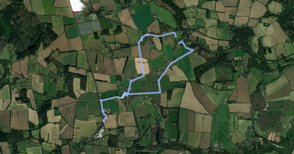 Маршрут Briggate/Worstead Circular на спутниковом снимке