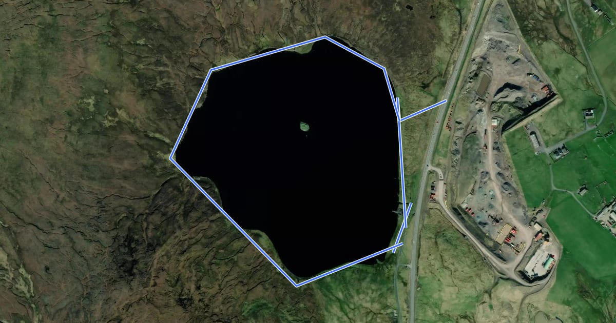 Маршрут Brindister Loch на спутниковом снимке