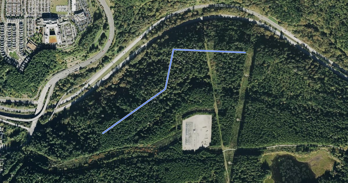 Маршрут Brink Trail на спутниковом снимке