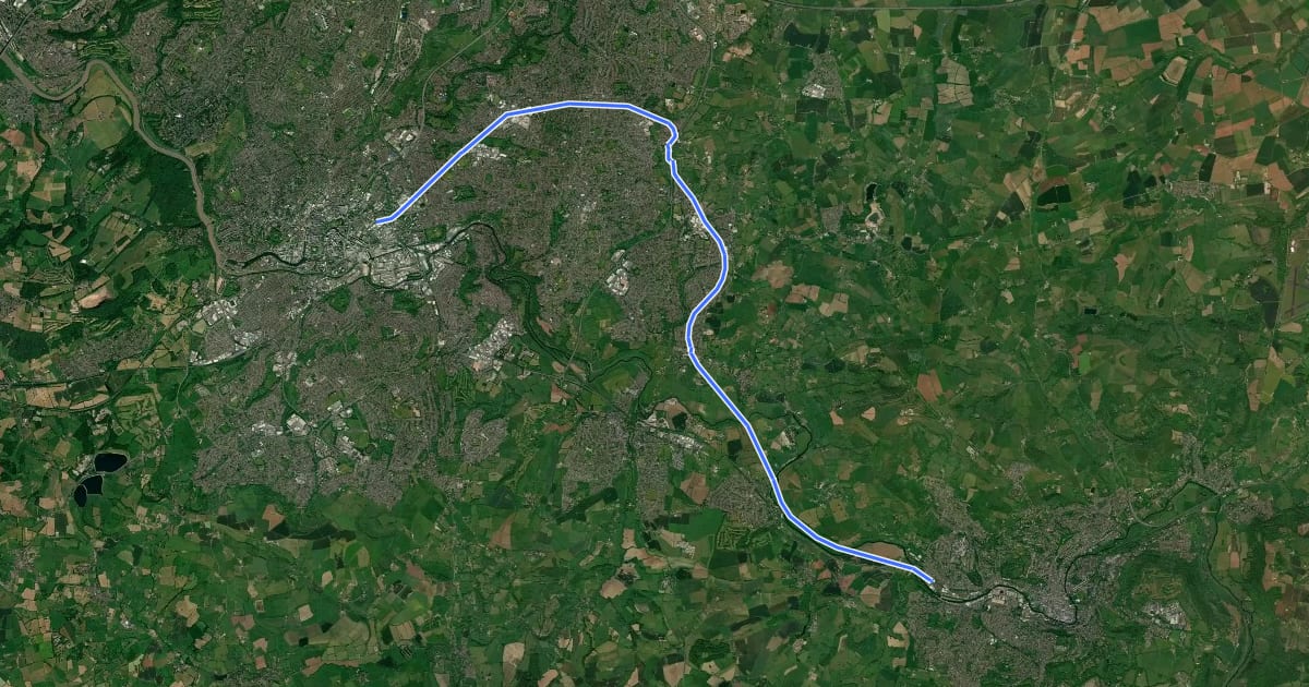 Маршрут Bristol & Bath Railway Path на спутниковом снимке