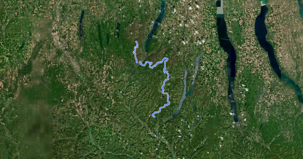 Маршрут Bristol Hills Branch Trail на спутниковом снимке