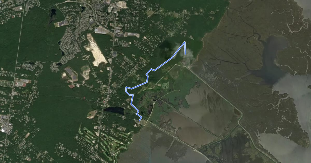 Маршрут Bristow Trail на спутниковом снимке