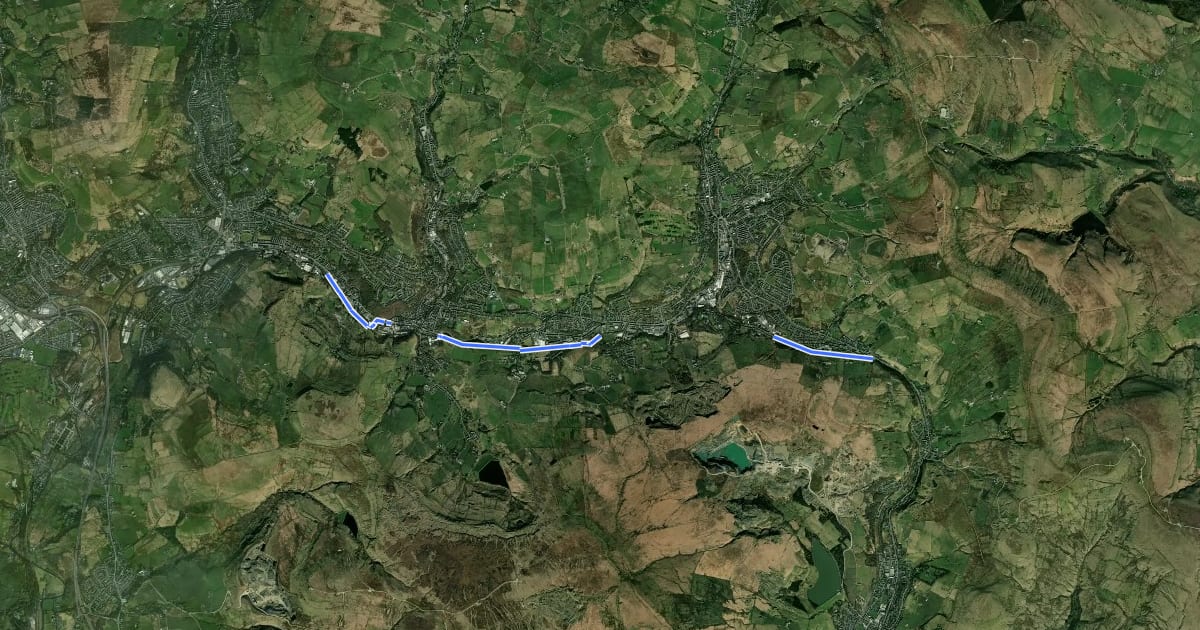 Маршрут Britannia Greenway на спутниковом снимке