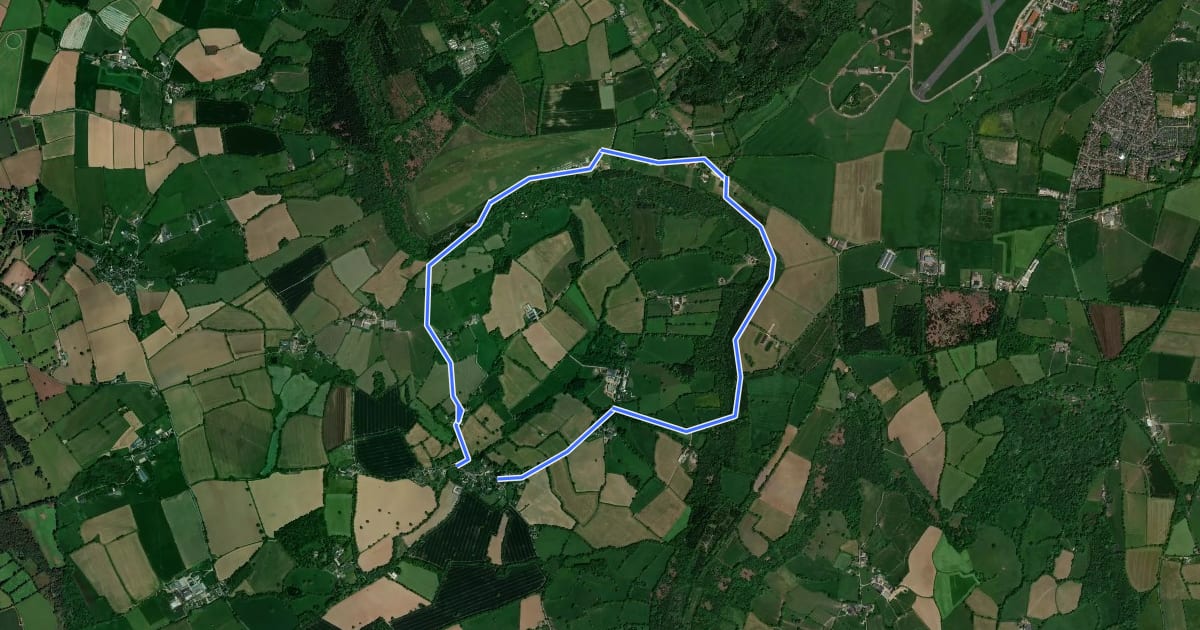Маршрут Broadhembury Circular Walk на спутниковом снимке