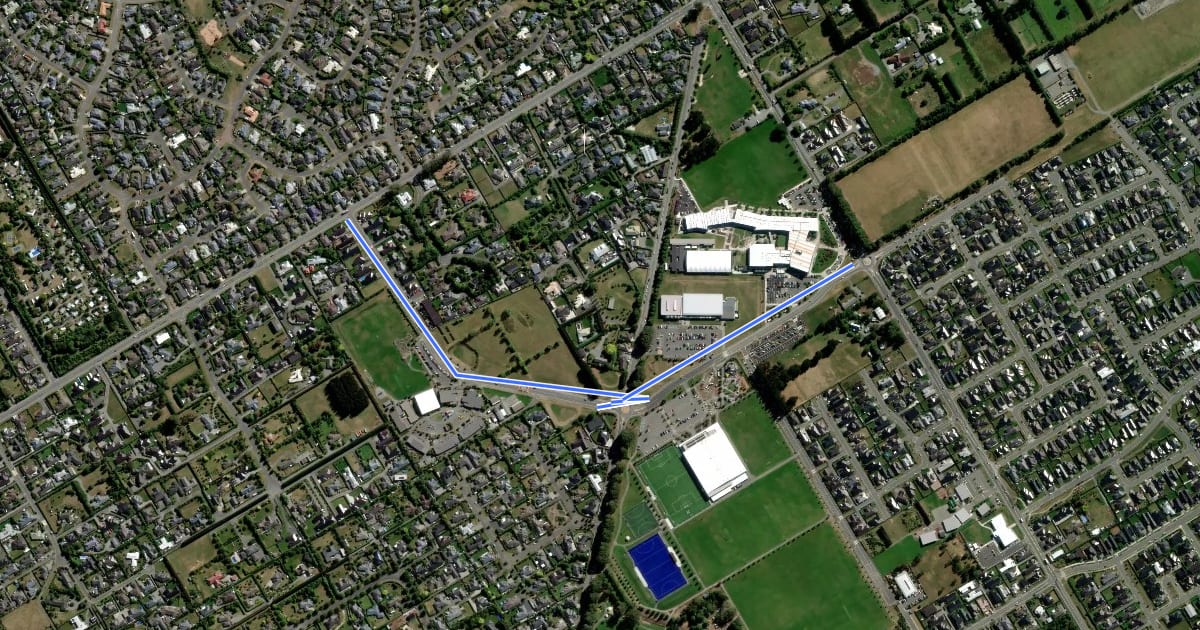 Маршрут Broadlands Drive Shared Path на спутниковом снимке