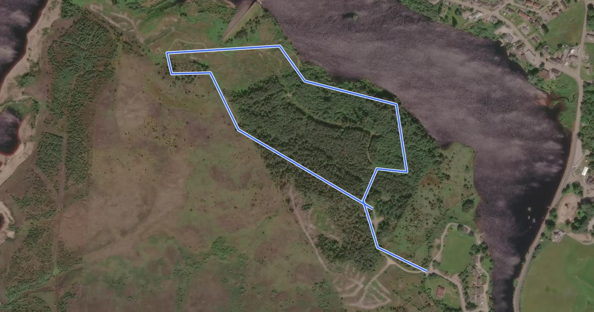 Маршрут Broch Walk на спутниковом снимке