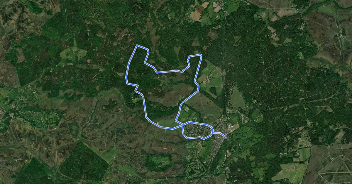Маршрут Brockenhurst Station Off Road Cycle Trail на спутниковом снимке