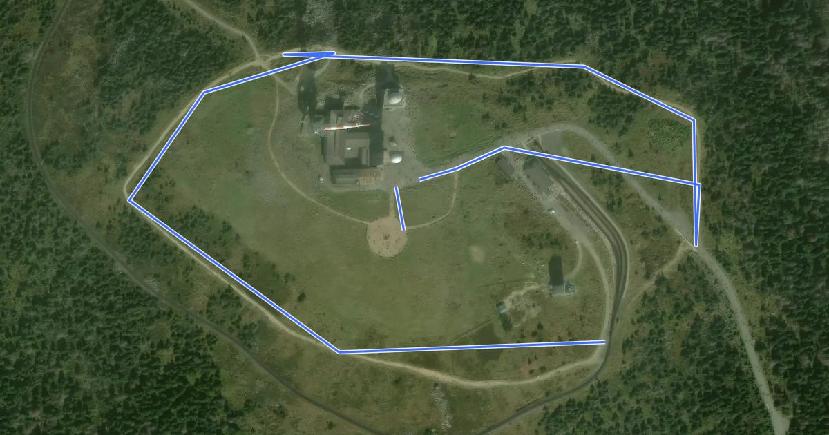 Маршрут Brockenrundwanderweg на спутниковом снимке