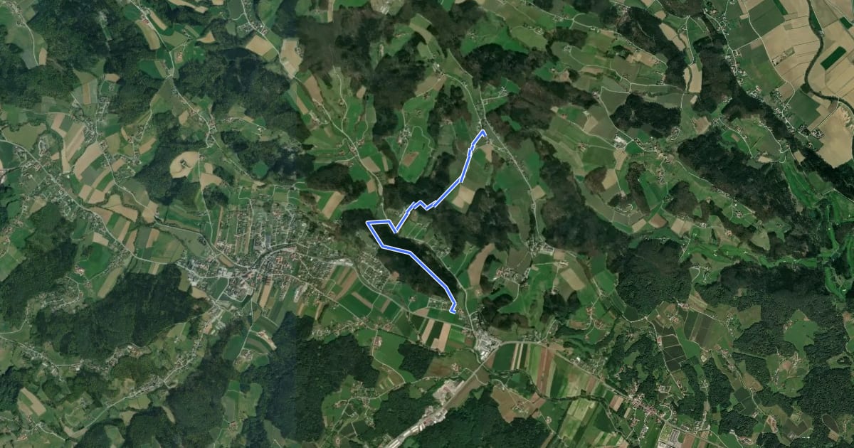 Маршрут Brodingberg - Wanderweg 1 на спутниковом снимке