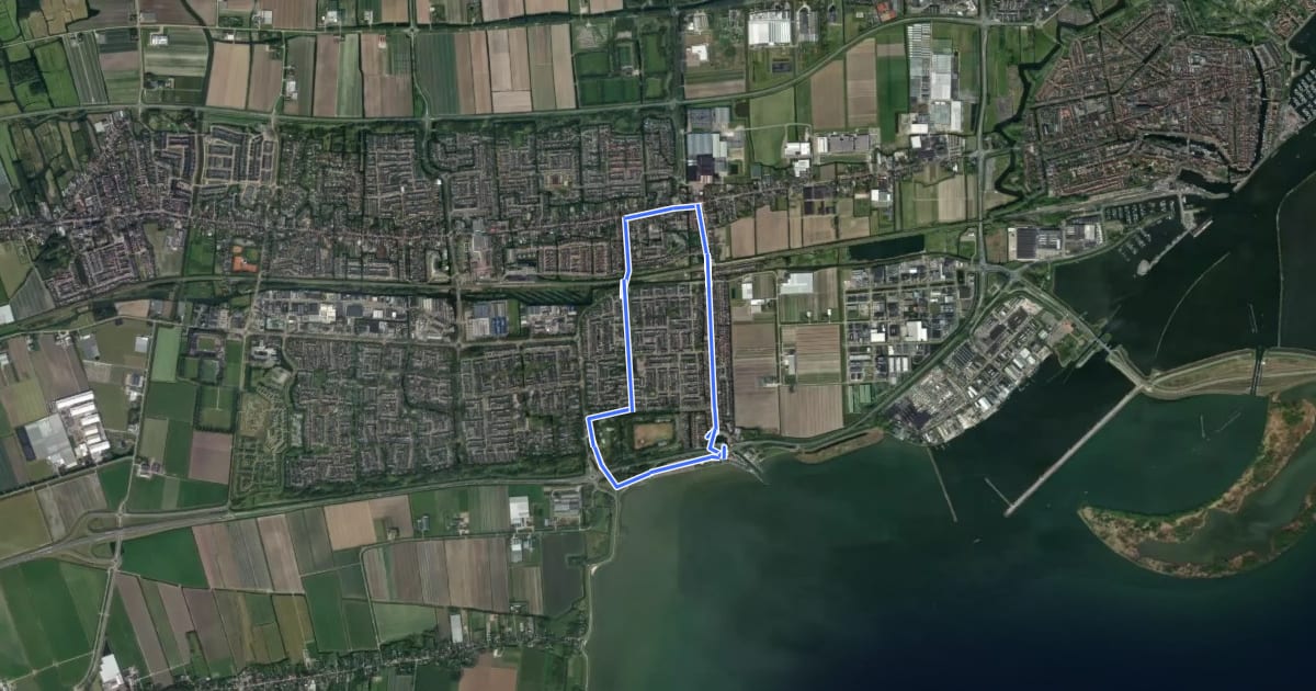 Маршрут Broekerhavenroute на спутниковом снимке